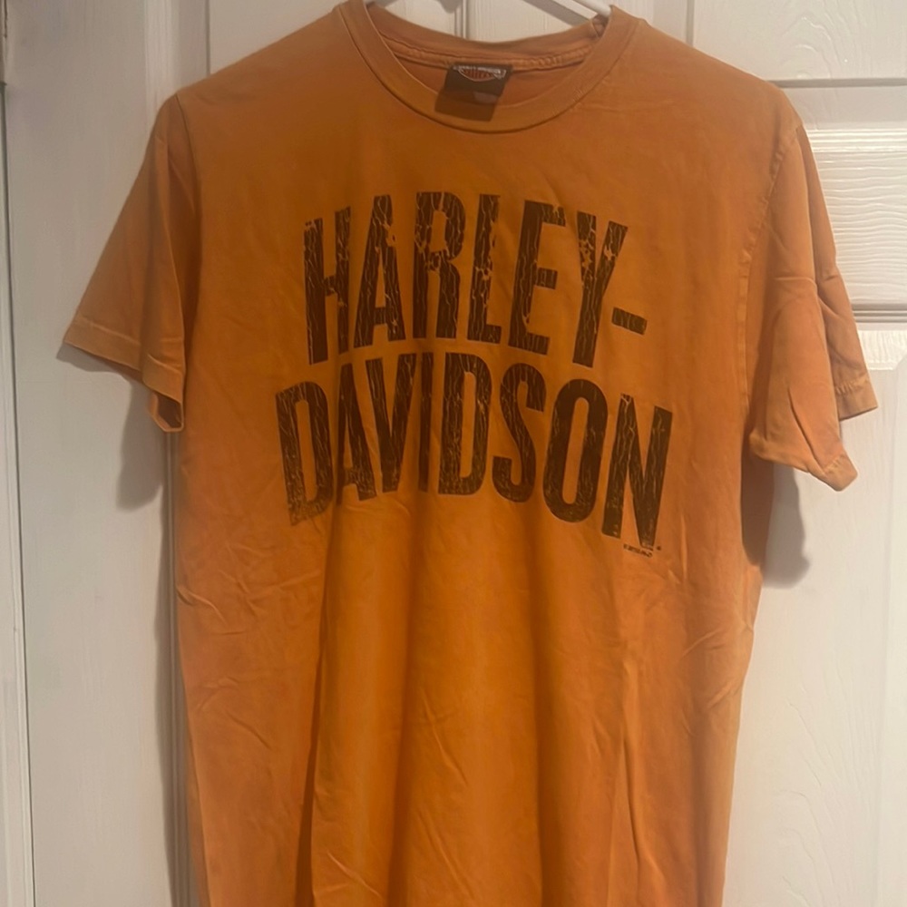 Harley Davidson motorcycles 100% cotton medium orange
